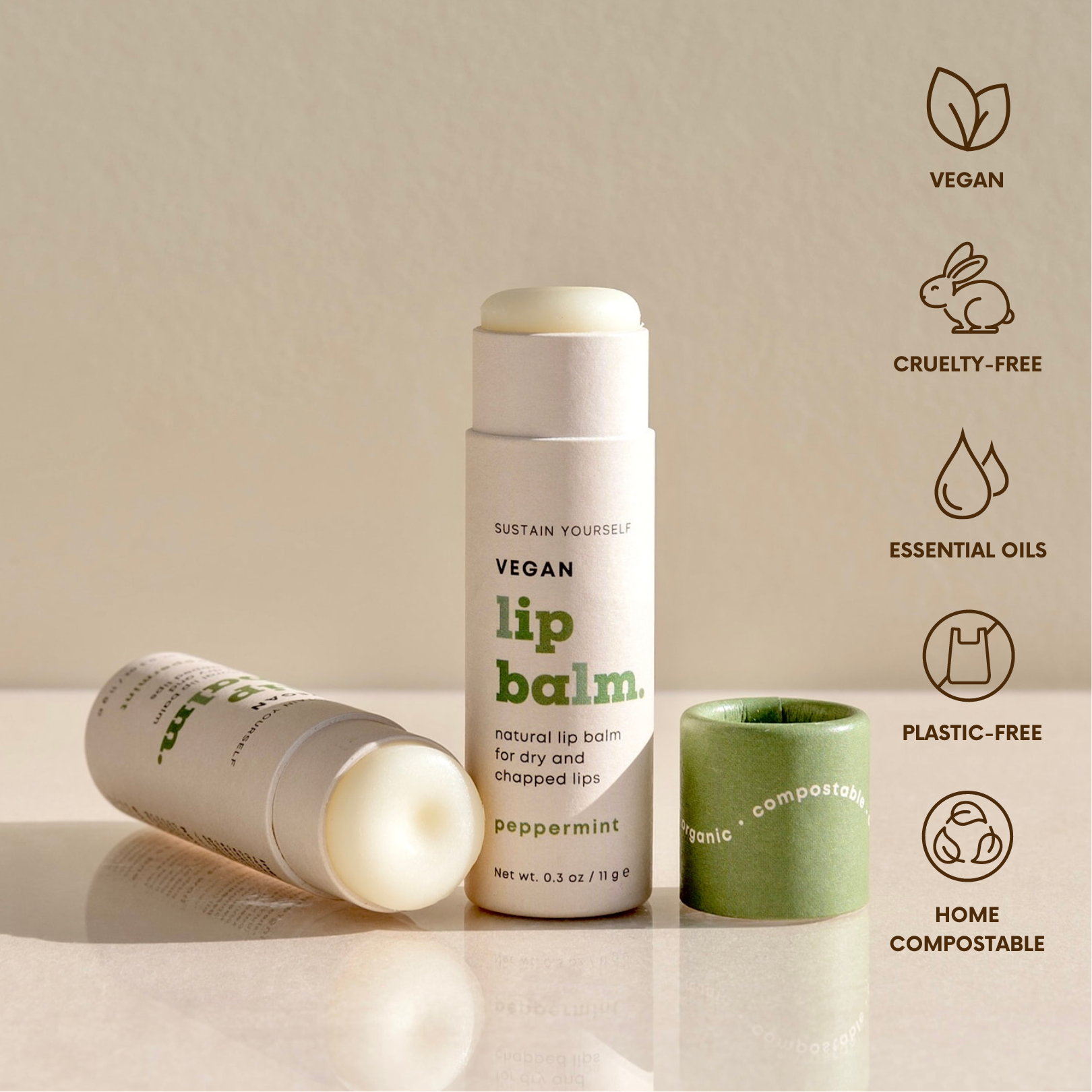 Cosm.Ethics Bar Veganer Lippenstift – Nachhaltig, Tierversuchsfrei, In 16 Farben (inkl. Zutatenkarte)