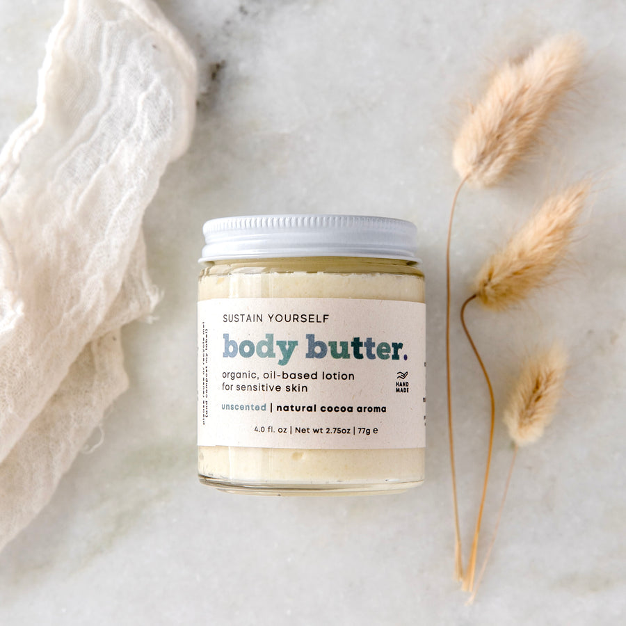 organic unscented body butter - Sustain Yourself